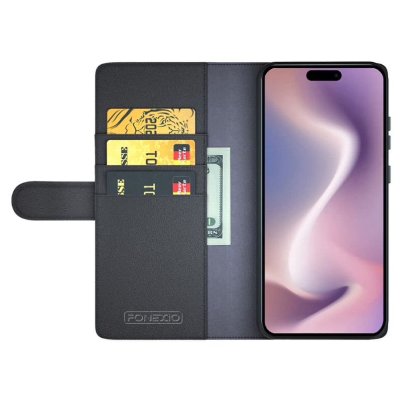 Housse iPhone 16 Pro Cuir Véritable