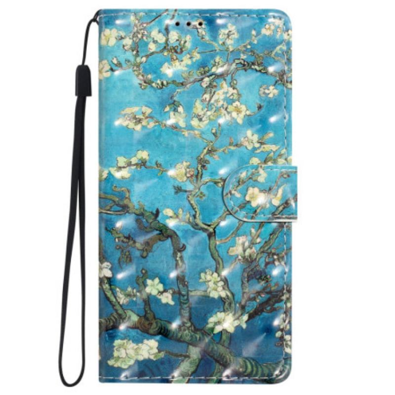 Housse iPhone 16 Pro Fleurs Art à Lanière