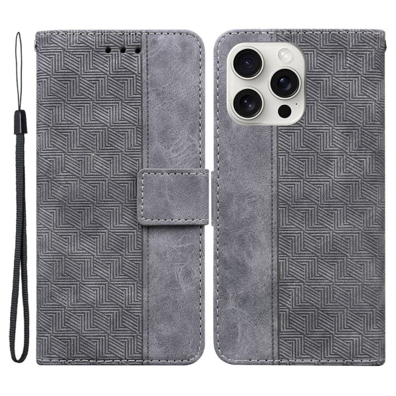 Housse iPhone 16 Pro Motif Tissé à Lanière