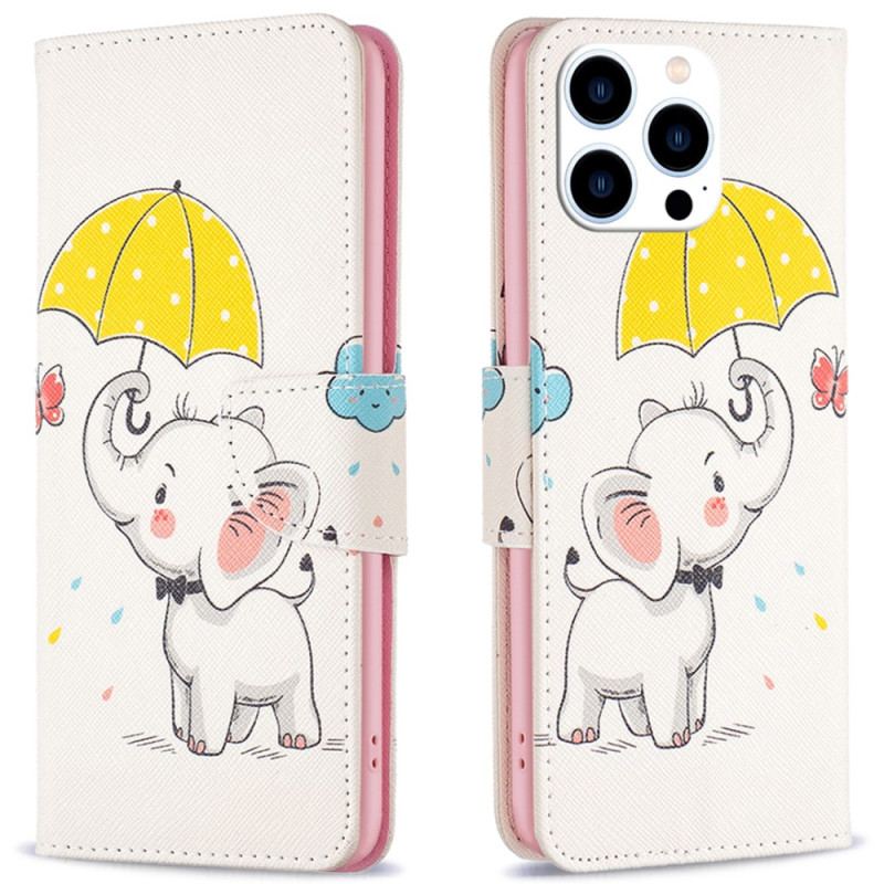 Housse iPhone 16 Pro Parapluie et Éléphant