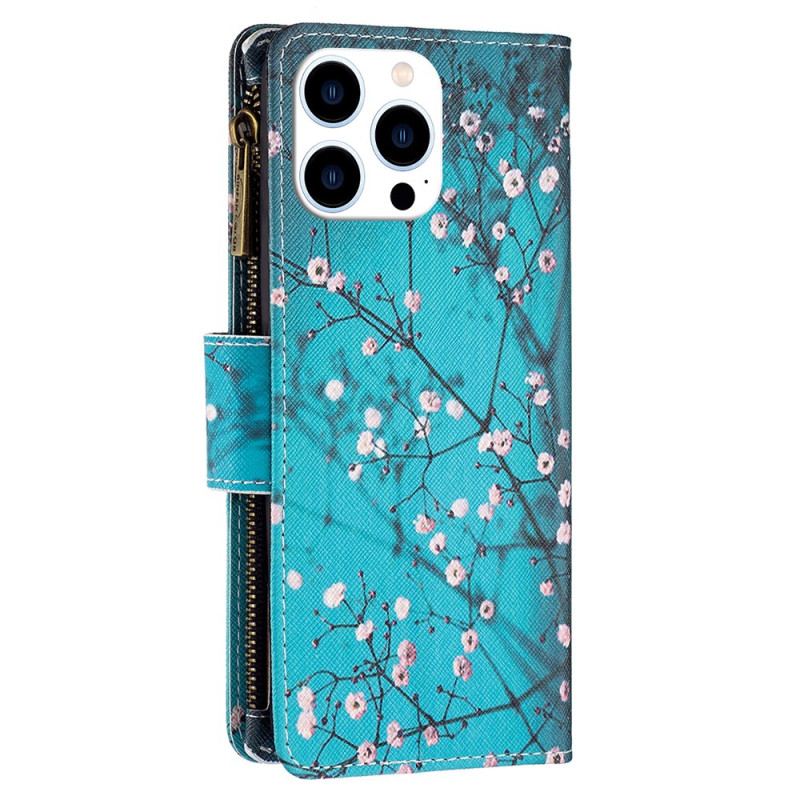 Housse iPhone 16 Pro Portefeuille Fleur de Prunier