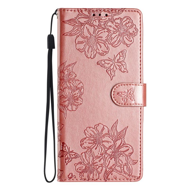 Housse iPhone 16 Pro Sakura et Papillons