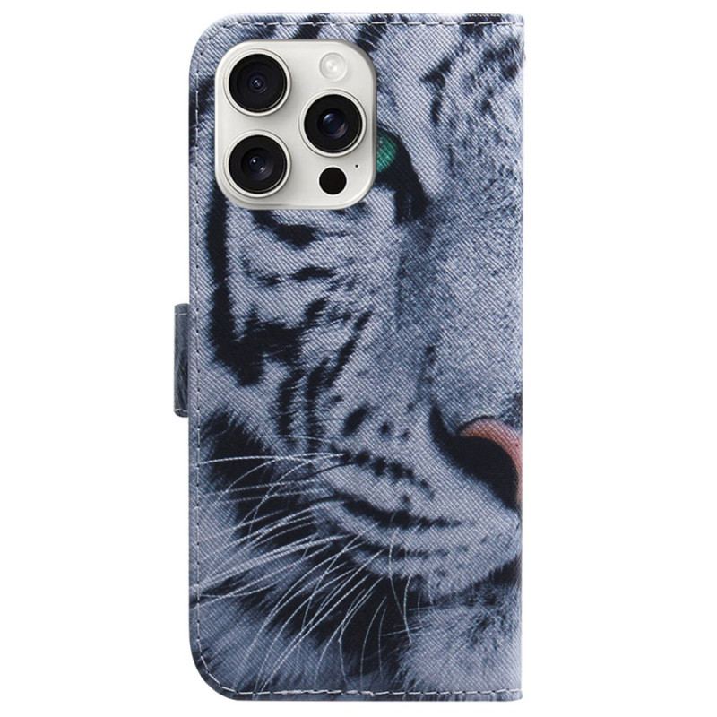 Housse iPhone 16 Pro Tigre Blanc