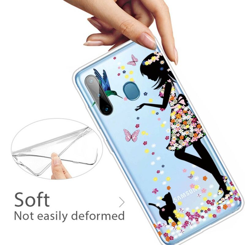 Coque Samsung Galaxy M11 Jeune Fille Fleurie