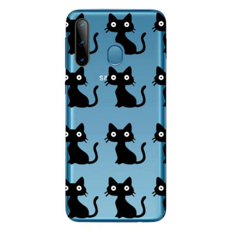 Coque Samsung Galaxy M11 Multiples Chats Noirs