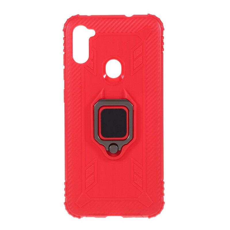 Coque Samsung Galaxy M11 Ring et Fibre Carbone