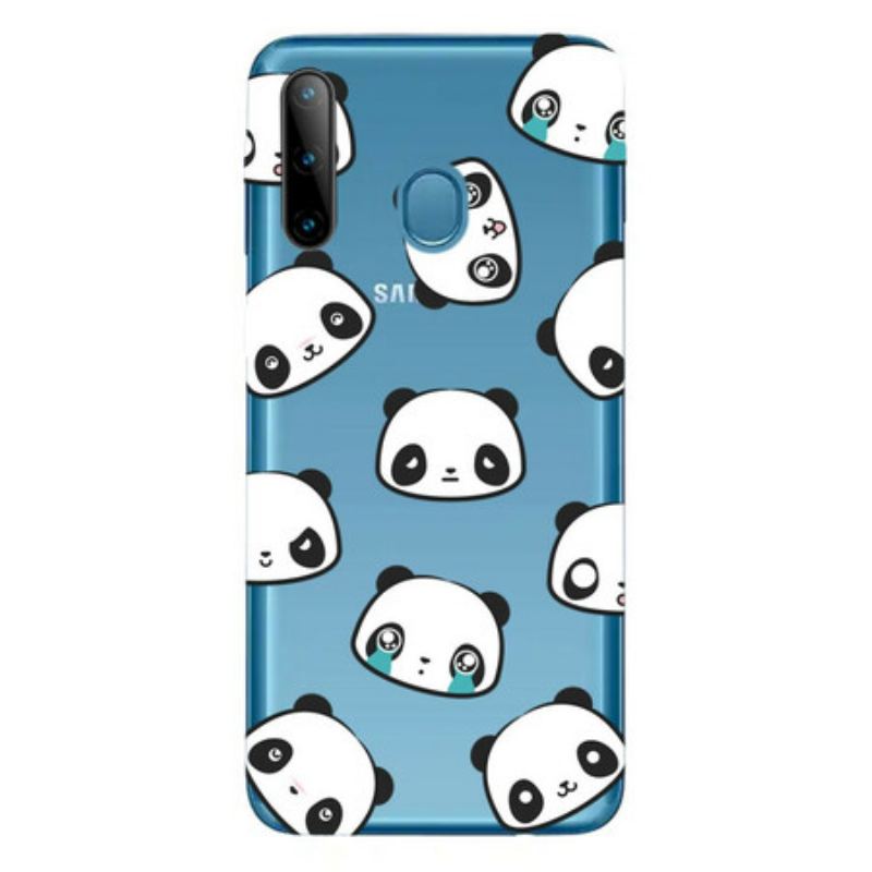 Coque Samsung Galaxy M11 Transparente Pandas Sentimentaux