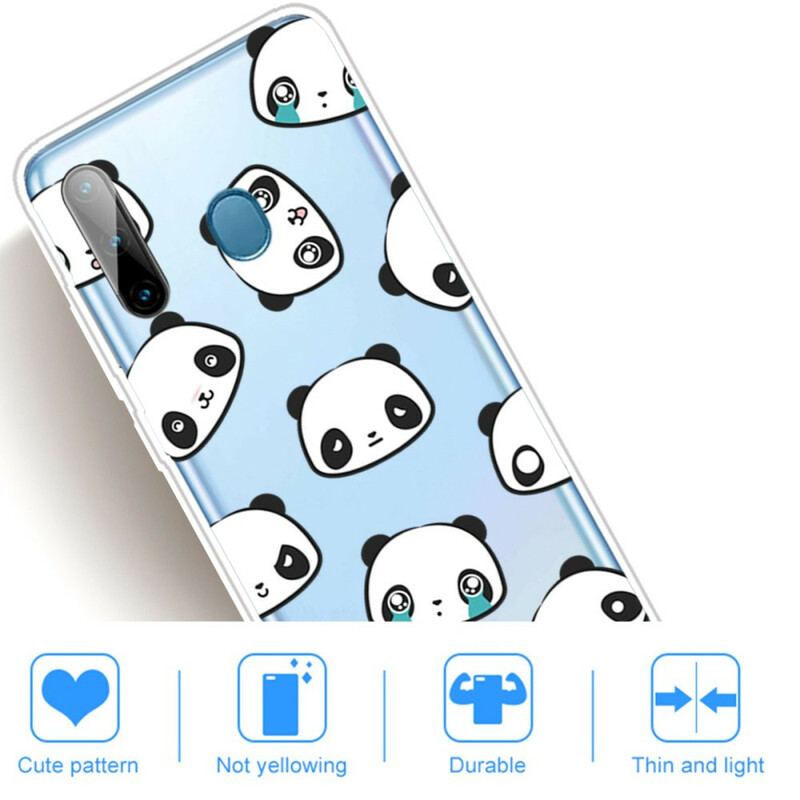 Coque Samsung Galaxy M11 Transparente Pandas Sentimentaux