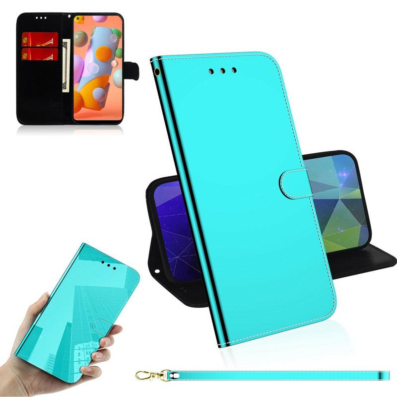 Housse Samsung Galaxy M11 Simili Cuir Couverture Miroir