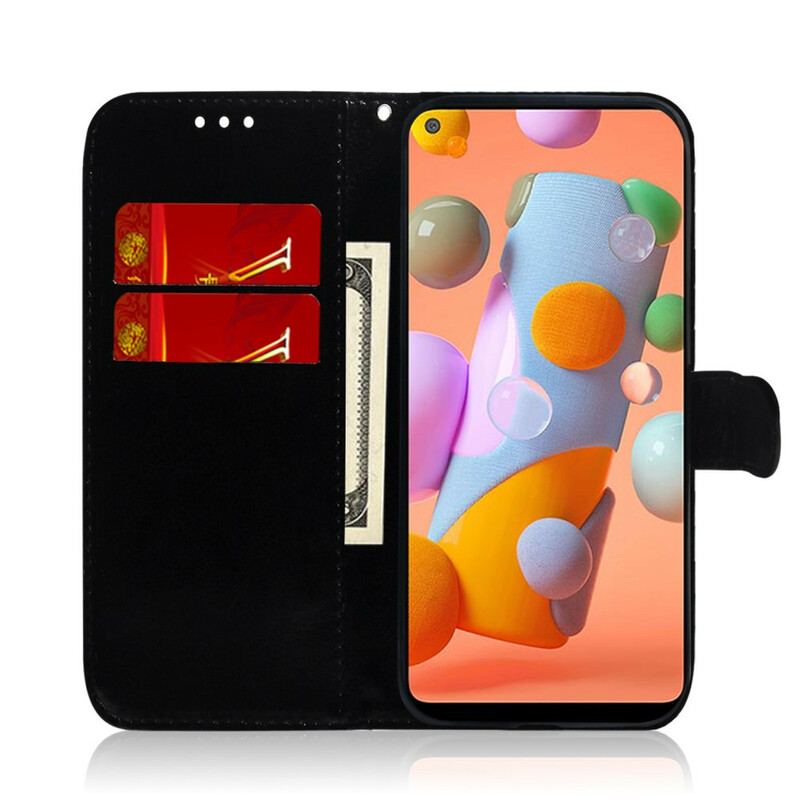 Housse Samsung Galaxy M11 Simili Cuir Couverture Miroir