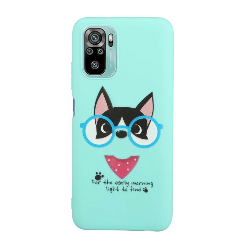 Coque Xiaomi Redmi Note 10/10S/Poco M5s Chien avec Lanière Kiss