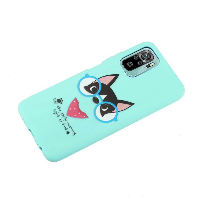 Coque Xiaomi Redmi Note 10/10S/Poco M5s Chien avec Lanière Kiss