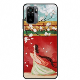 Coque Xiaomi Redmi Note 10/10S/Poco M5s La Femme à Fleurs Asiatiques