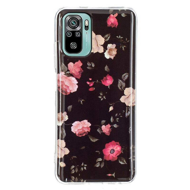 Coque Xiaomi Redmi Note 10/10S/Poco M5s Fleurs Liberty Fluorescente