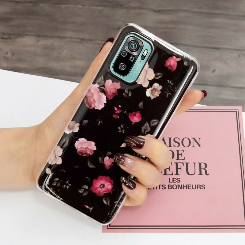 Coque Xiaomi Redmi Note 10/10S/Poco M5s Fleurs Liberty Fluorescente