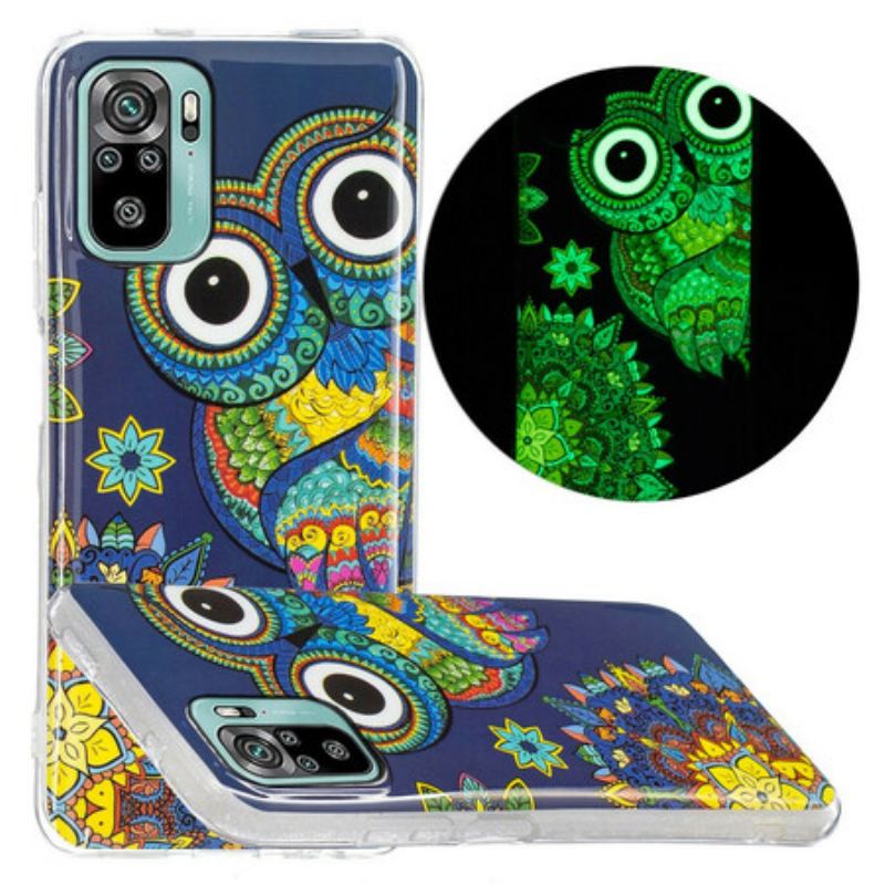 Coque Xiaomi Redmi Note 10/10S/Poco M5s Hibou Mandala Fluorescente