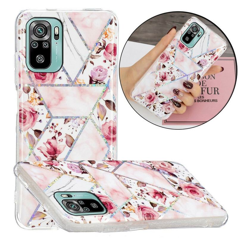 Coque Xiaomi Redmi Note 10/10S/Poco M5s Marbrée Fleurs