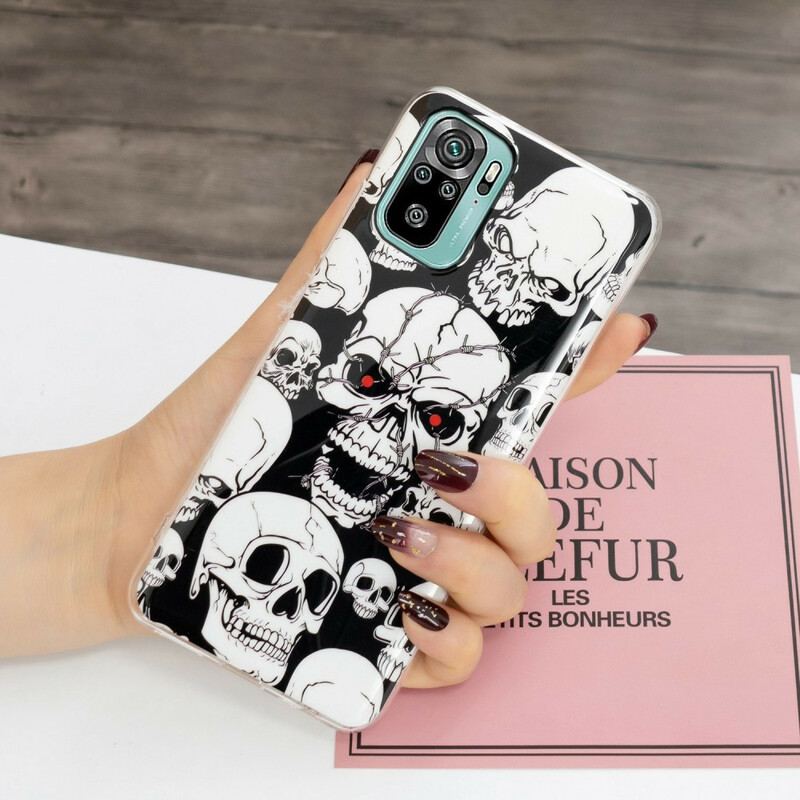 Coque Xiaomi Redmi Note 10/10S/Poco M5s Têtes de Mort Fluorescente