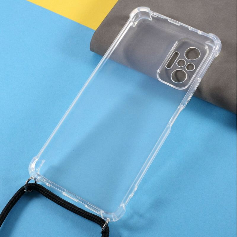 Coque Xiaomi Redmi Note 10/10S/Poco M5s Transparente avec Cordon