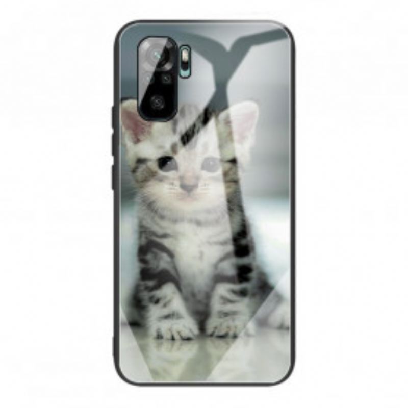 Coque Xiaomi Redmi Note 10/10S/Poco M5s Verre Trempé Chaton