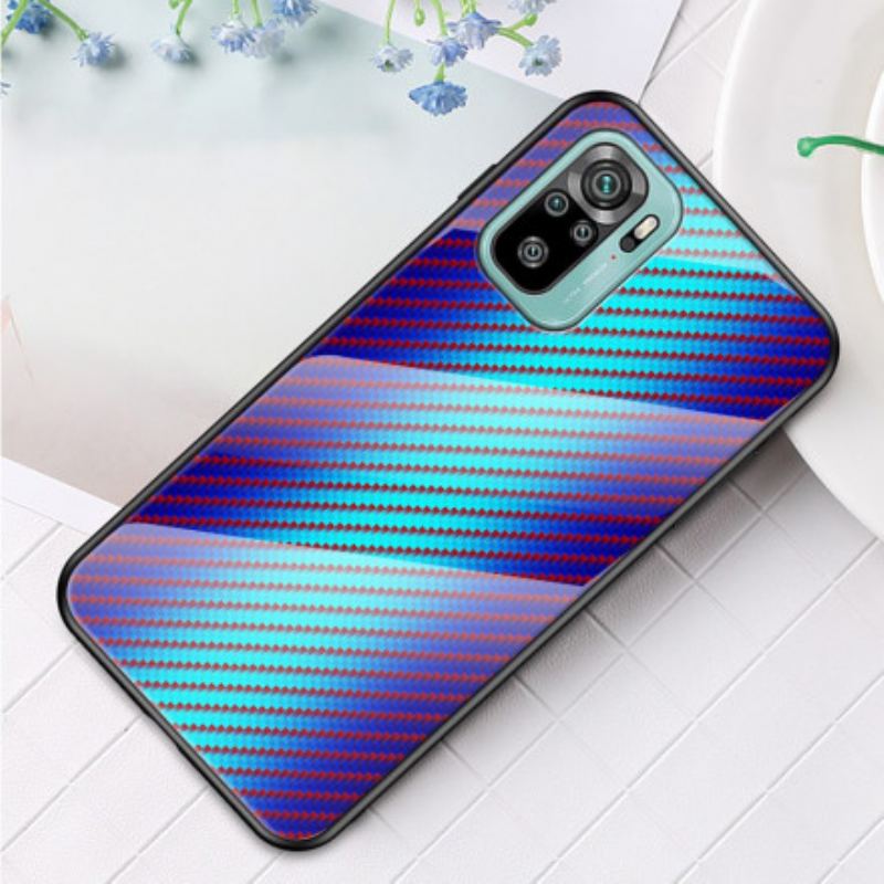 Coque Xiaomi Redmi Note 10/10S/Poco M5s Verre Trempé Fibre Carbone