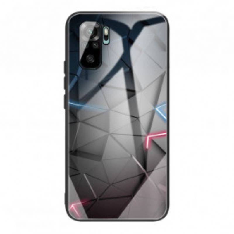 Coque Xiaomi Redmi Note 10/10S/Poco M5s Verre Trempé Géométrie