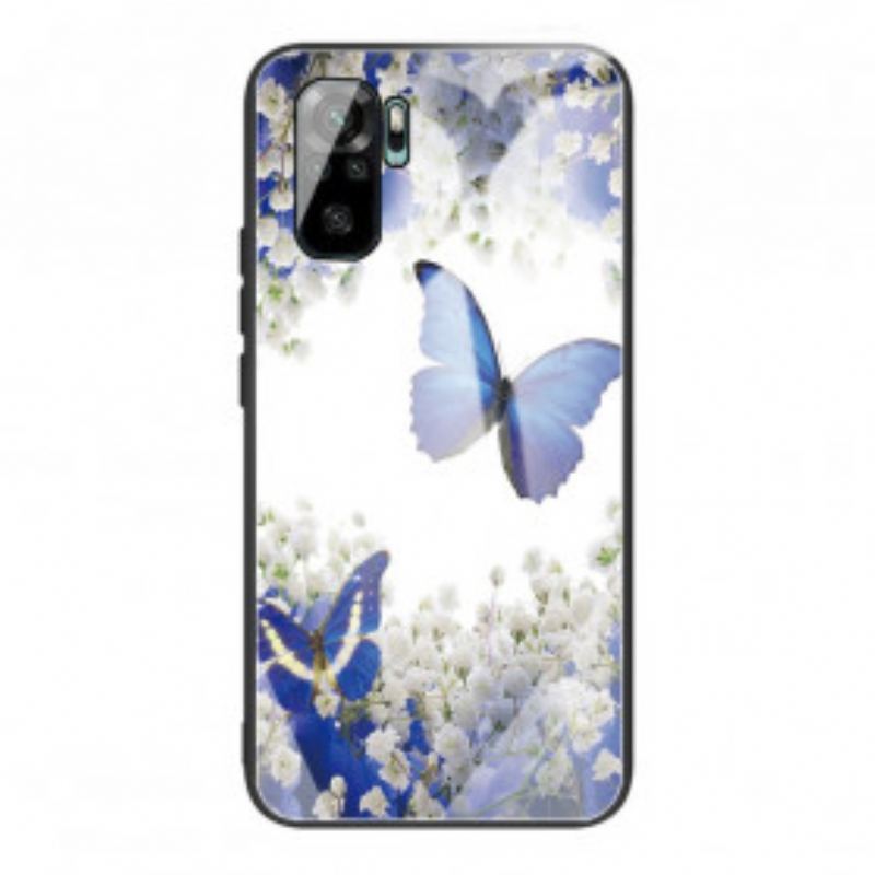 Coque Xiaomi Redmi Note 10/10S/Poco M5s Verre Trempé Papillons Design