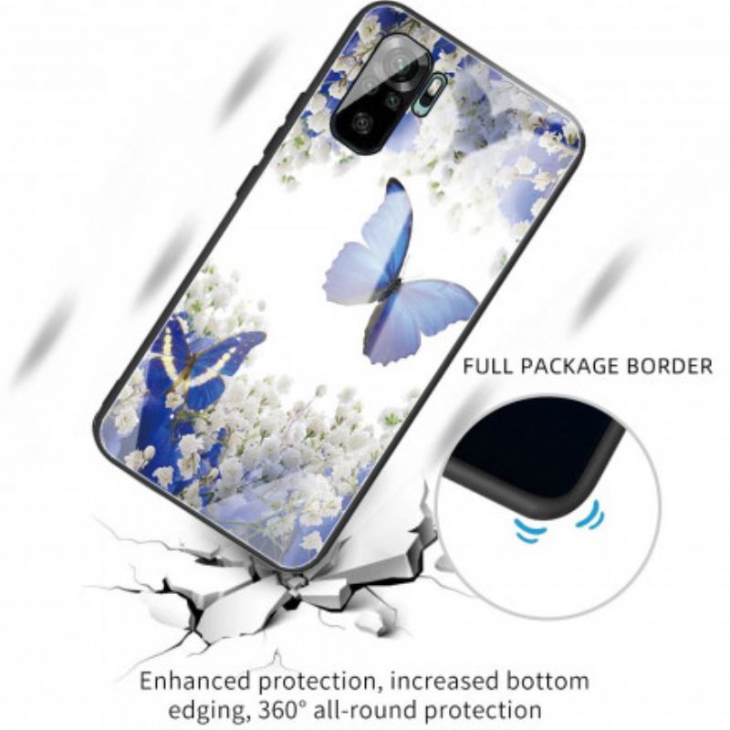 Coque Xiaomi Redmi Note 10/10S/Poco M5s Verre Trempé Papillons Design