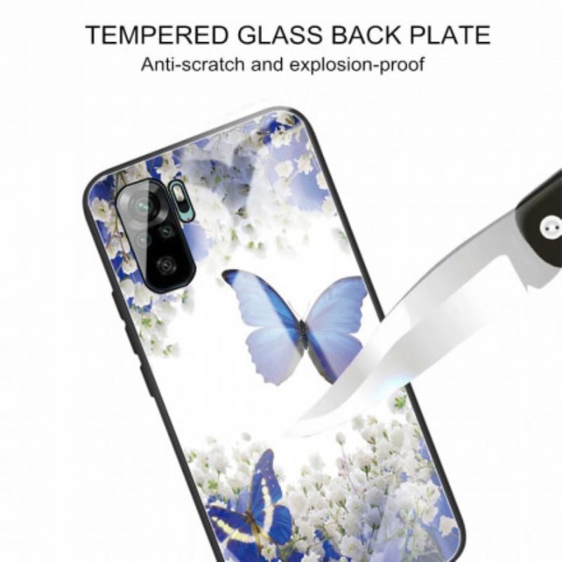 Coque Xiaomi Redmi Note 10/10S/Poco M5s Verre Trempé Papillons Design