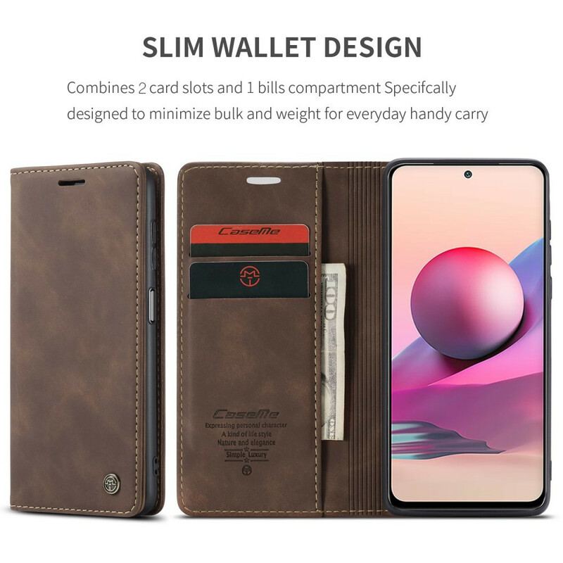 Flip Cover Xiaomi Redmi Note 10/10S/Poco M5s Effet Cuir CASEME