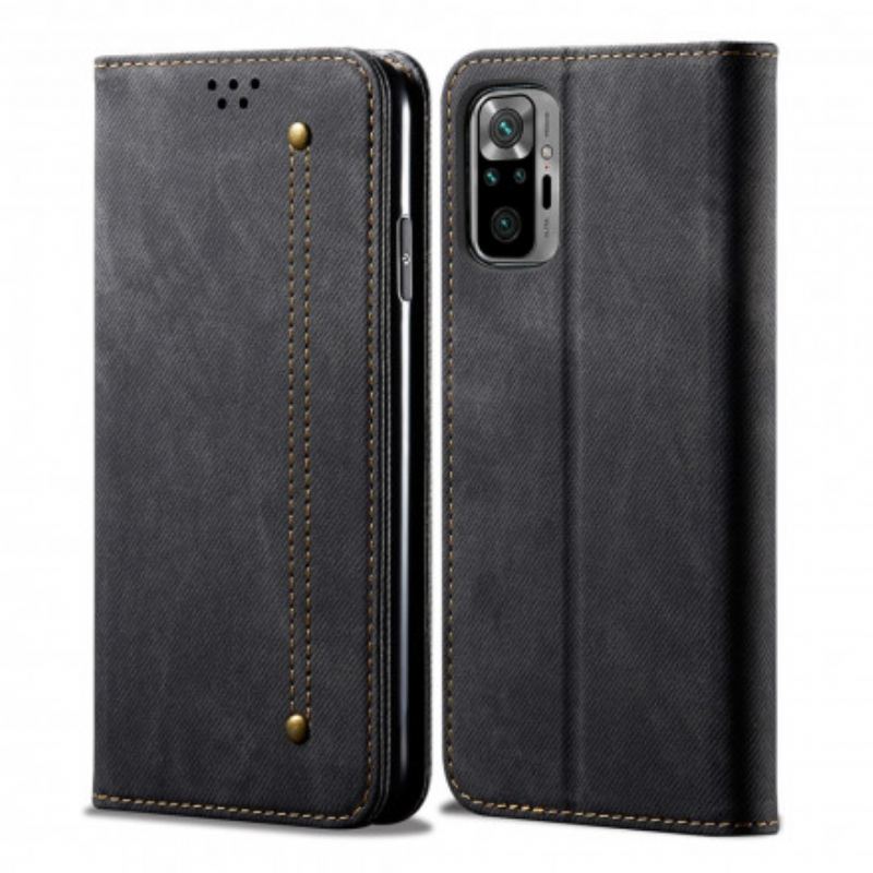 Flip Cover Xiaomi Redmi Note 10/10S/Poco M5s Tissu Jeans