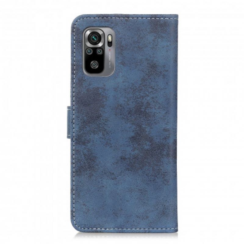 Housse Xiaomi Redmi Note 10/10S/Poco M5s Effet Cuir Vintage