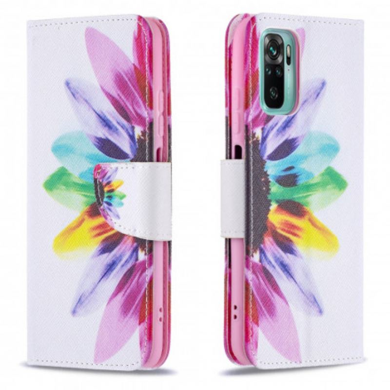 Housse Xiaomi Redmi Note 10/10S/Poco M5s Fleur Aquarelle