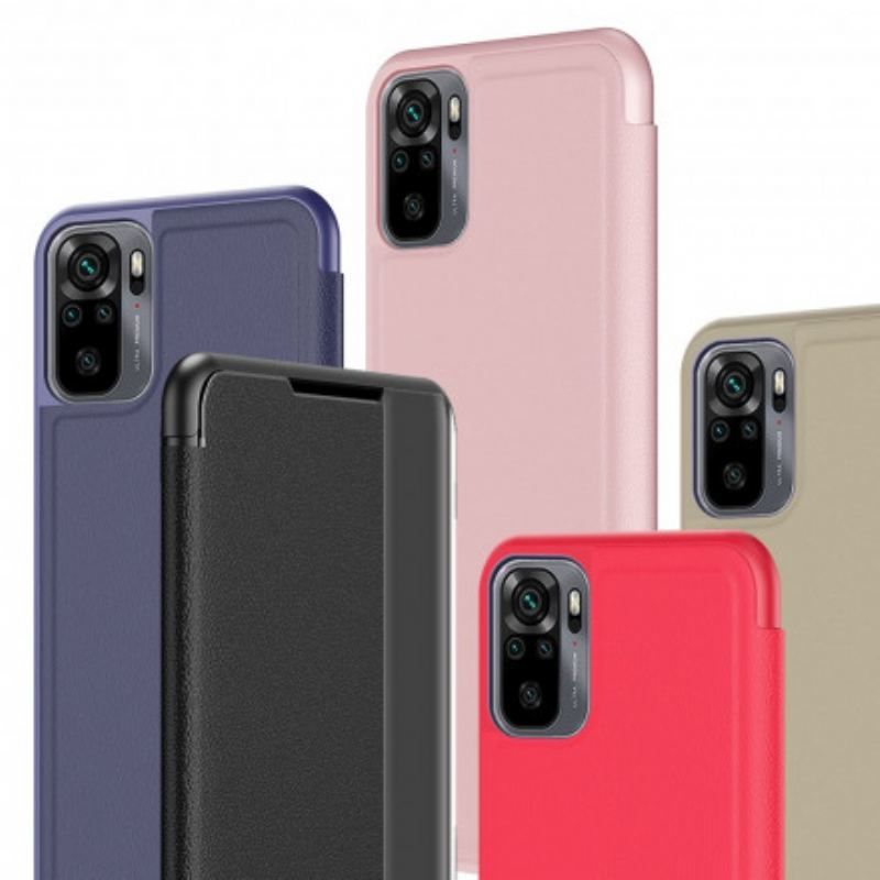 View Cover Xiaomi Redmi Note 10/10S/Poco M5s Simili Cuir Premium