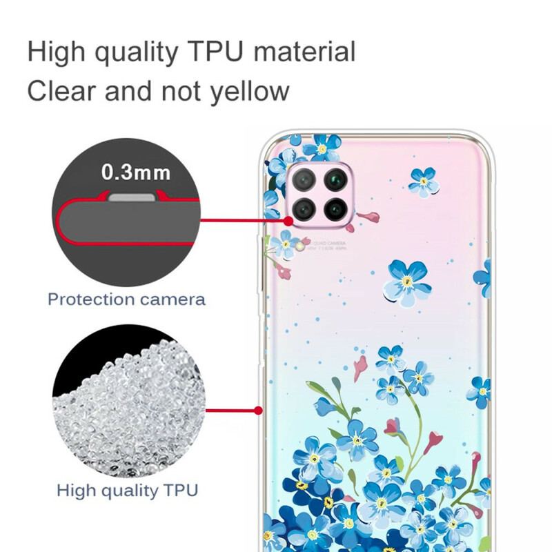 Coque Huawei P40 Lite Bouquet de Fleurs Bleues