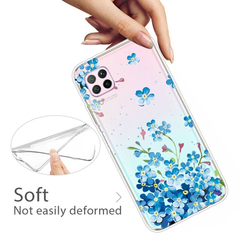 Coque Huawei P40 Lite Bouquet de Fleurs Bleues