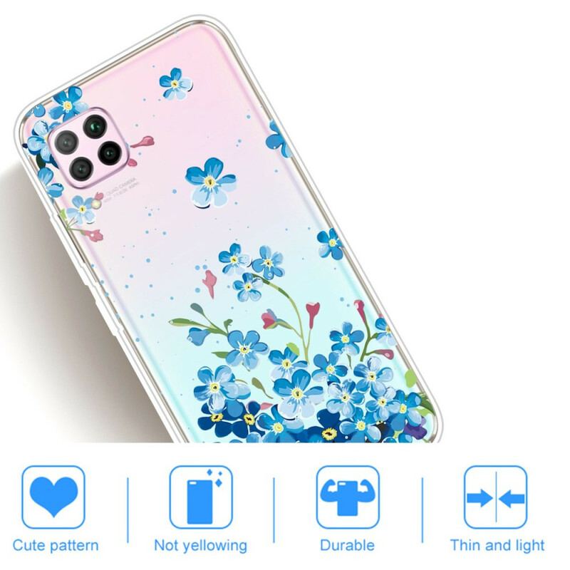 Coque Huawei P40 Lite Bouquet de Fleurs Bleues