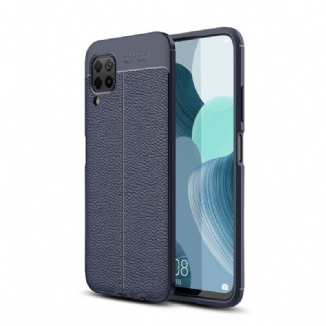 Coque Huawei P40 Lite Effet Cuir Litchi Double Line