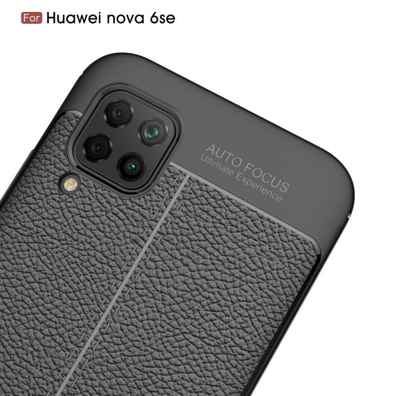 Coque Huawei P40 Lite Effet Cuir Litchi Double Line