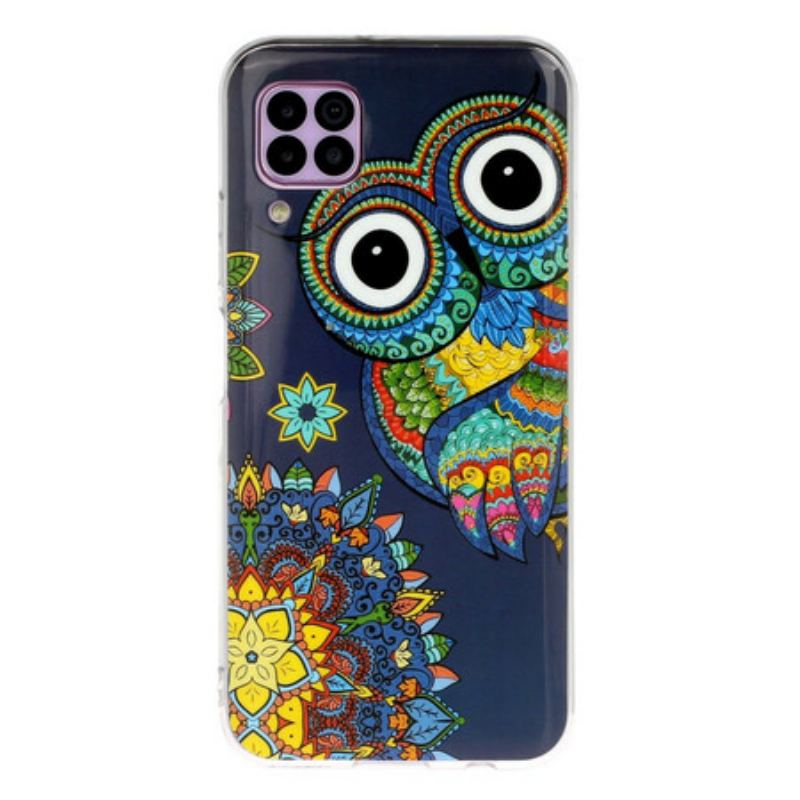 Coque Huawei P40 Lite Hibou Mandala Fluorescente