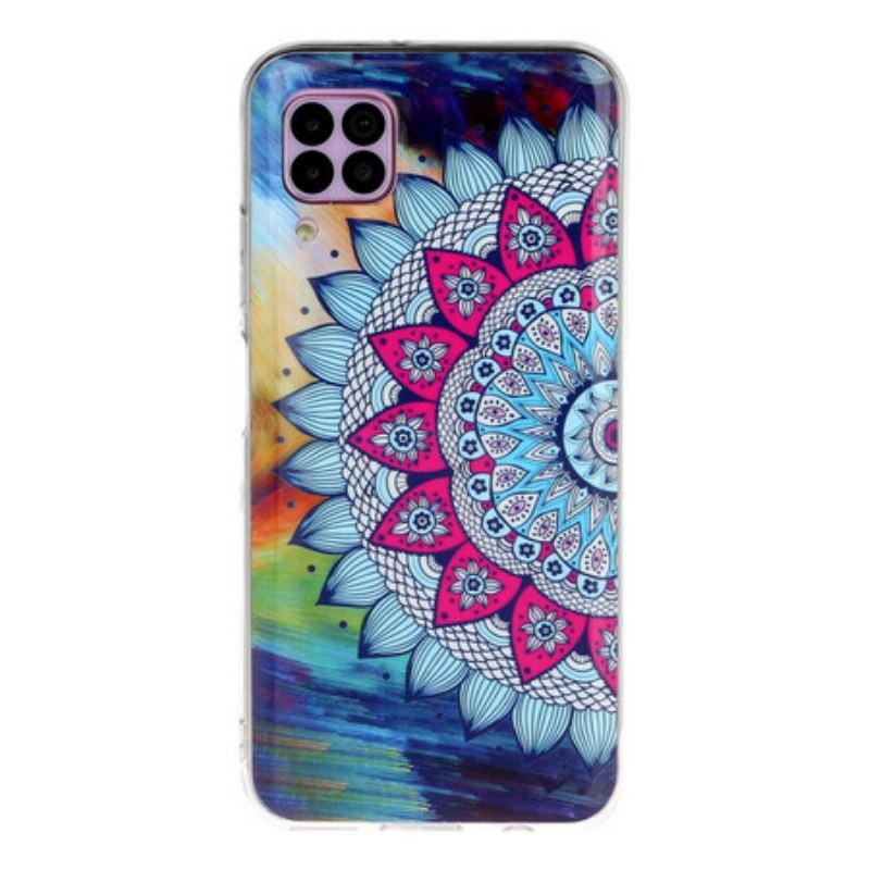 Coque Huawei P40 Lite Hibou Mandala Fluorescente