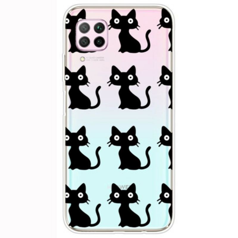 Coque Huawei P40 Lite Multiples Chats Noirs