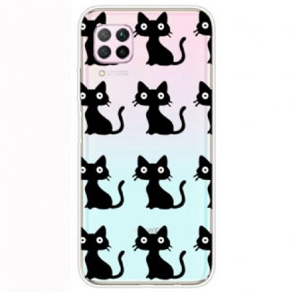 Coque Huawei P40 Lite Multiples Chats Noirs