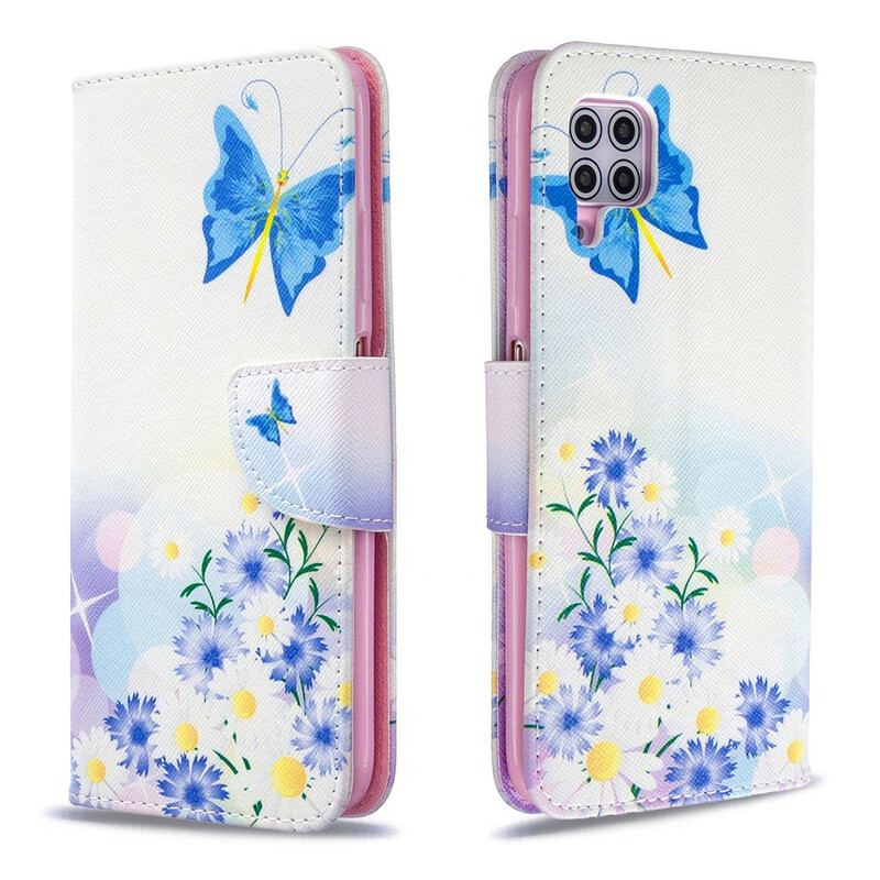 Housse Huawei P40 Lite Papillons et Fleurs Peints