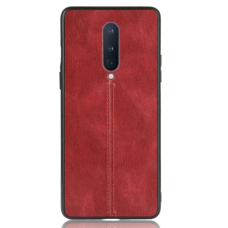 Coque OnePlus 8 Effet Cuir Couture