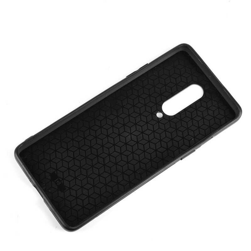 Coque OnePlus 8 Effet Cuir Couture