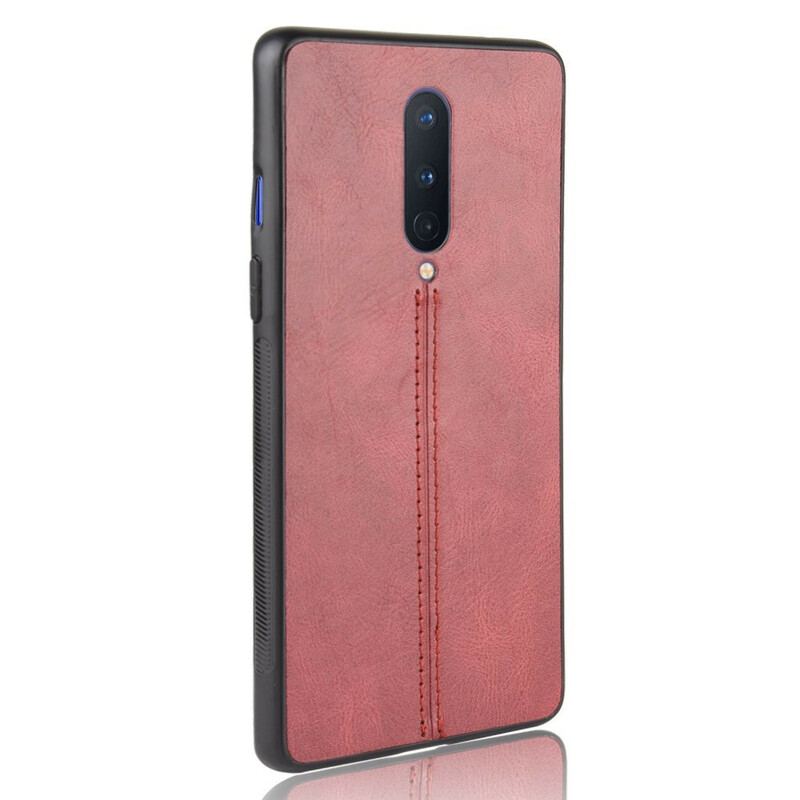 Coque OnePlus 8 Effet Cuir Couture