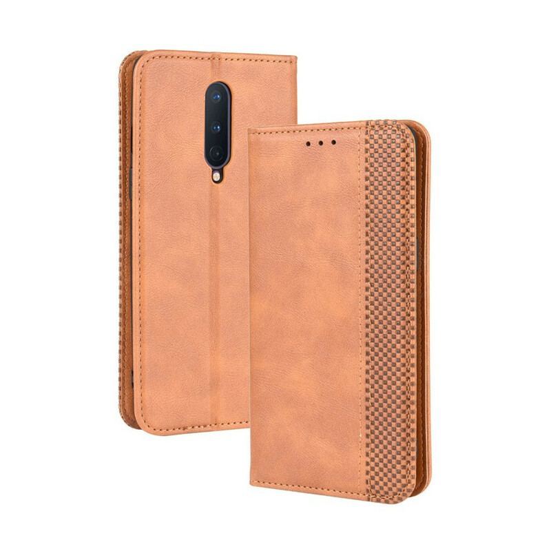 Flip Cover OnePlus 8 Effet Cuir Vintage Stylisé