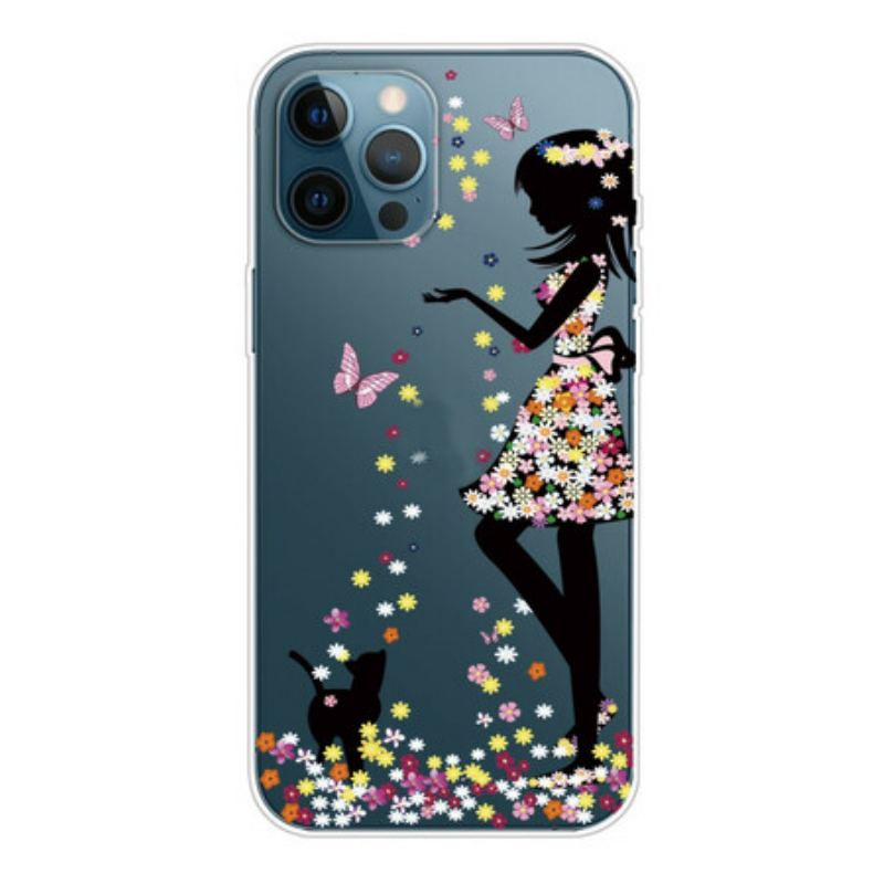 Coque iPhone 13 Pro Jeune Fille Fleurie