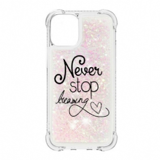 Coque iPhone 13 Pro Never Stop Dreaming Paillettes